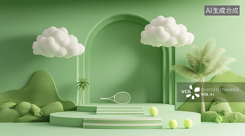 【AI数字艺术】绿色梦幻场景设计图片素材