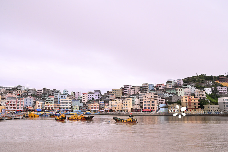 台州鸡山岛渔村全景图片素材