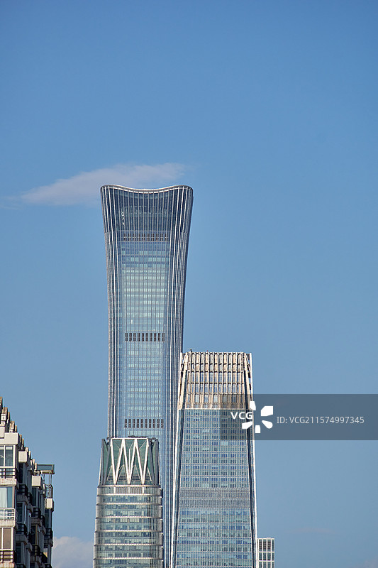 北京中央商务区CBD国贸中国尊中信大厦现代建筑群图片素材