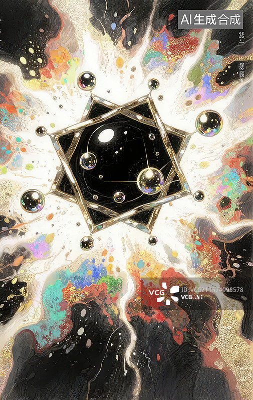 【AI数字艺术】抽象几何与色彩爆炸图片素材