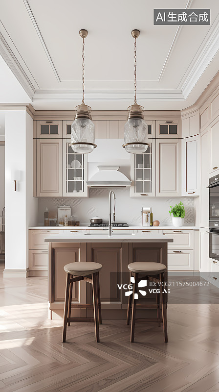 【AI数字艺术】现代简约风格厨房图片素材