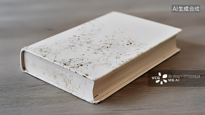 【AI数字艺术】白色书籍置于木质桌面图片素材
