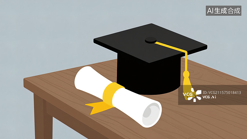 【AI数字艺术】毕业季的金色梦想图片素材