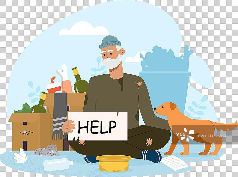 乞丐向人求助图片素材