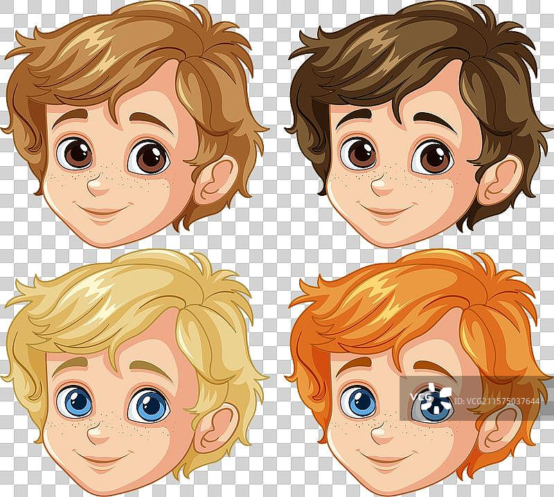 不同发色的男孩们图片素材