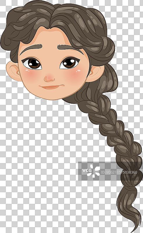 一个长辫子的女孩图片素材