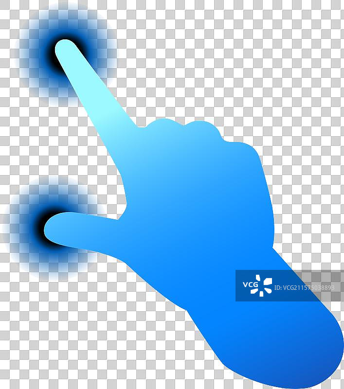 蓝色图标的触摸屏双击手势图片素材