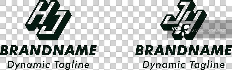 适合的3D字母HJ和JH单体标志图片素材