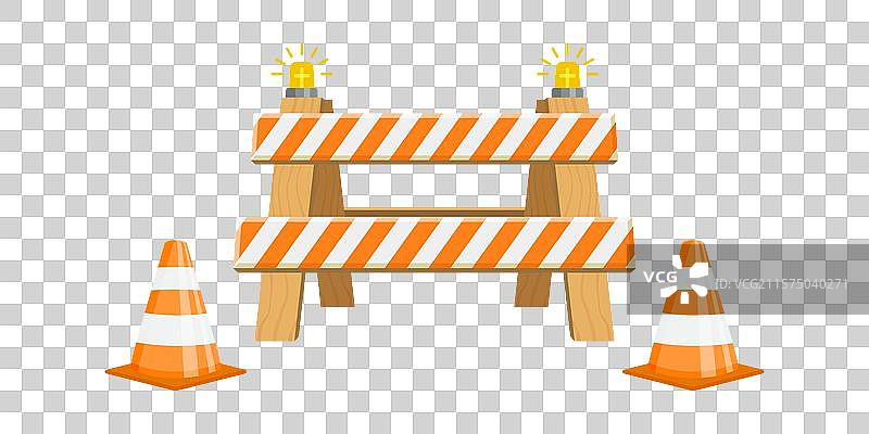 平面风格的交通阻断路障图标图片素材