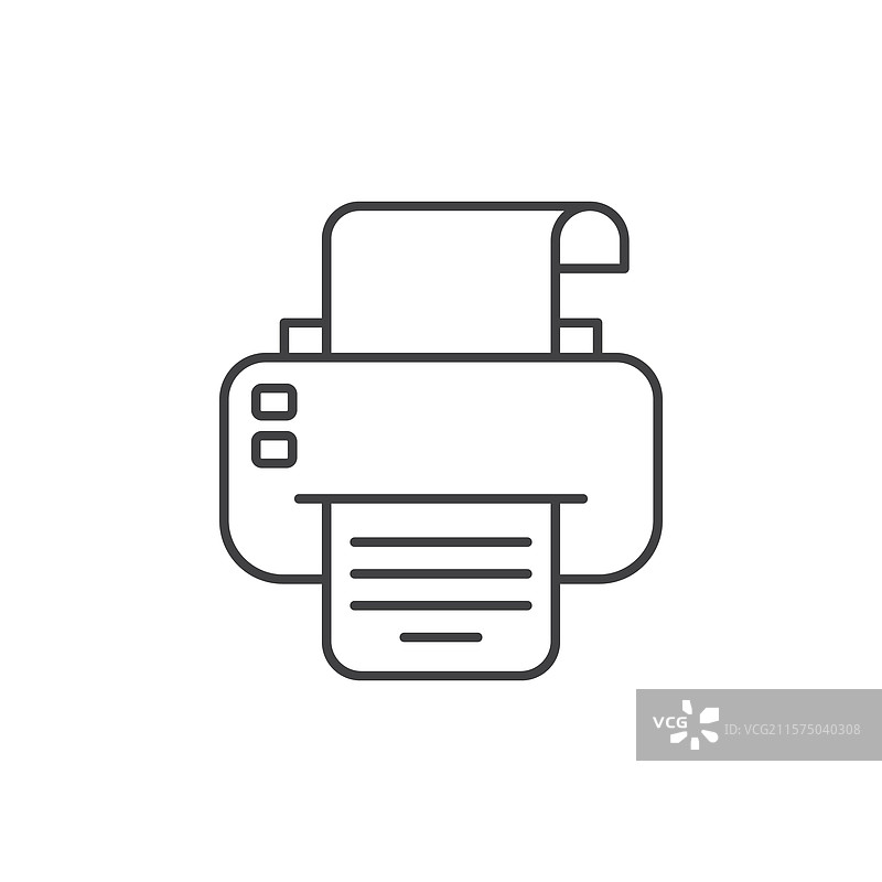 平面风格的打印机图标，办公设备开启中图片素材
