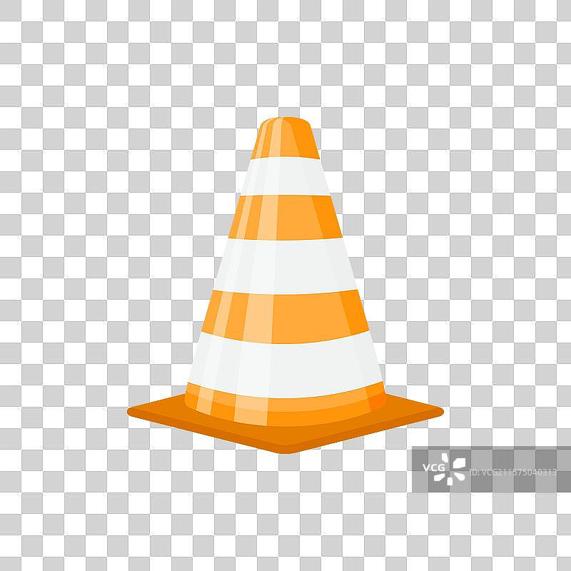 平面风格的交通锥图标，安全障碍物图片素材
