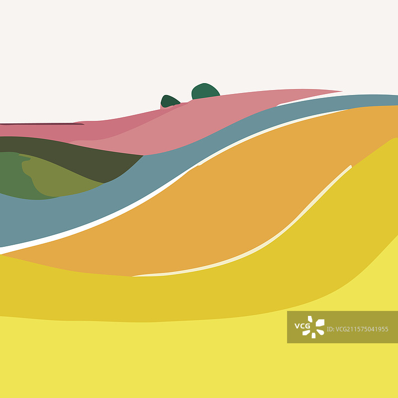 色彩斑斓的抽象山丘图片素材