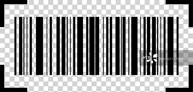 条形码图标，适用于网页的扁平设计，独立展示图片素材