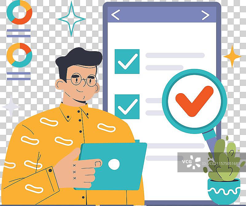 质量保证概念平面图图片素材