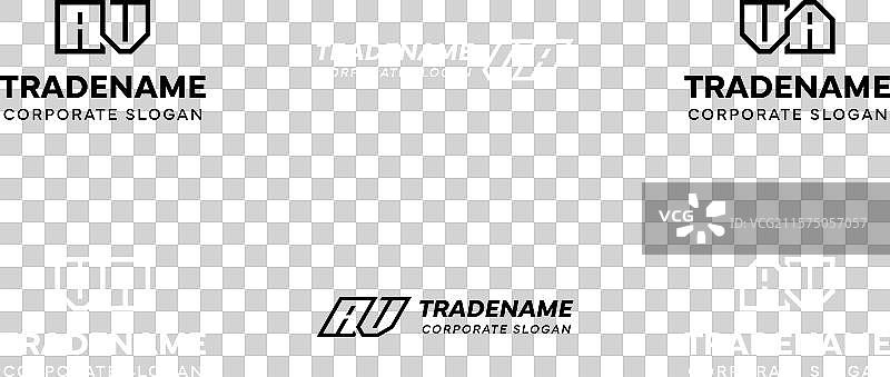 字母AV和VA的方形动态标志组合图片素材