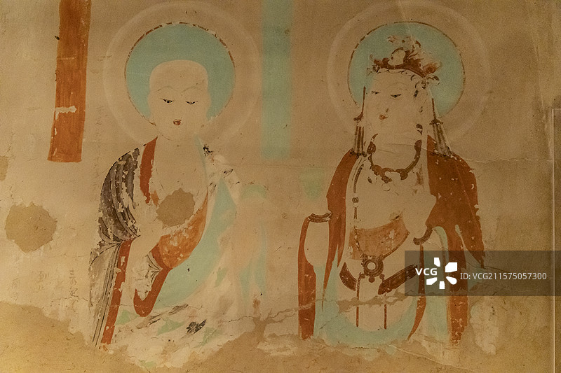 北京展览馆“如是莫高”敦煌艺术大展：莫高窟第45窟【复制，盛唐。此窟为莫高窟唐代代表性洞窟之一】图片素材