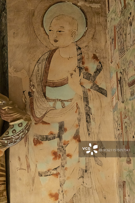 北京展览馆“如是莫高”敦煌艺术大展：莫高窟第45窟【复制，盛唐。此窟为莫高窟唐代代表性洞窟之一】图片素材