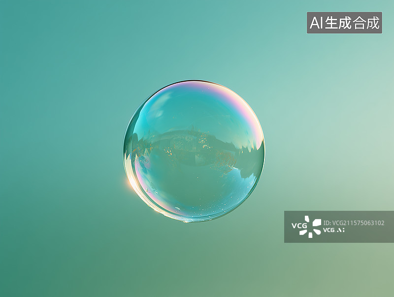 【AI数字艺术】单色幻光肥皂泡浮影图图片素材