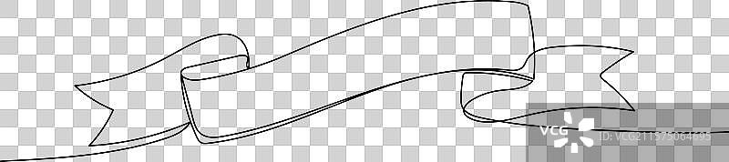 丝带横幅一行素描涂鸦画图片素材