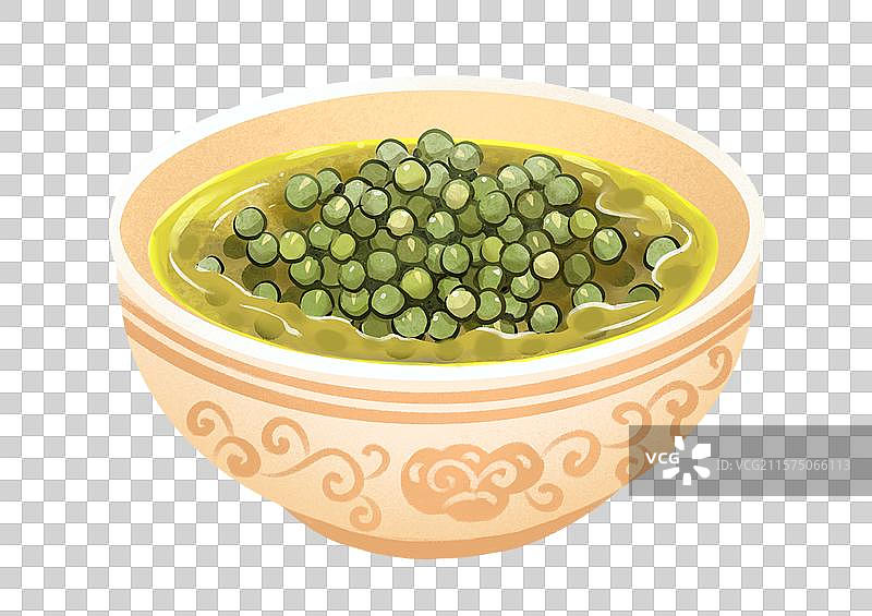 绿豆汤美食手绘风格插画元素图片素材