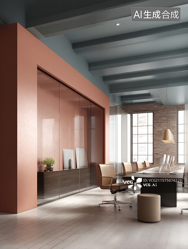 【AI数字艺术】现代办公室设计展示图片素材