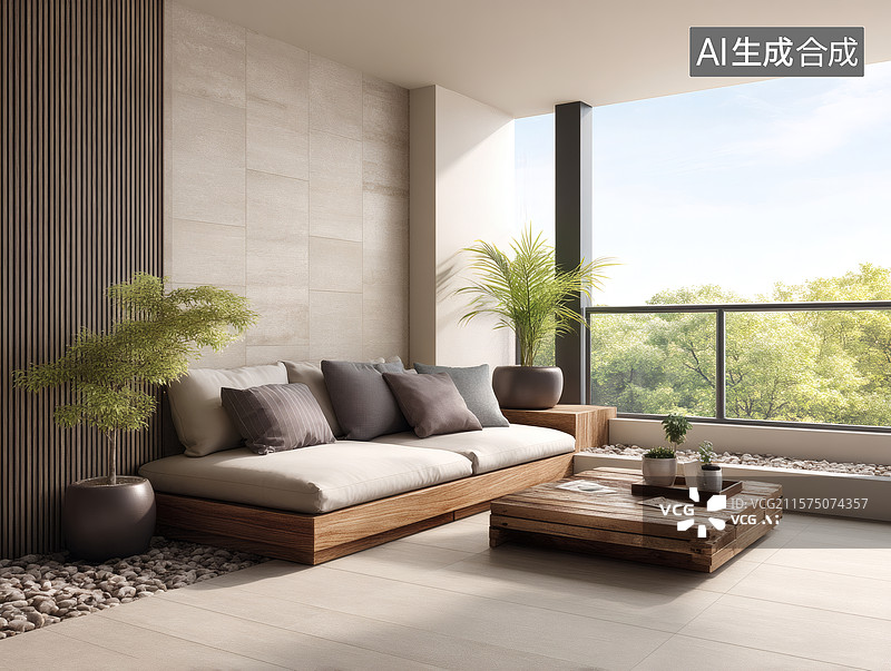 【AI数字艺术】现代简约客厅设计图片素材