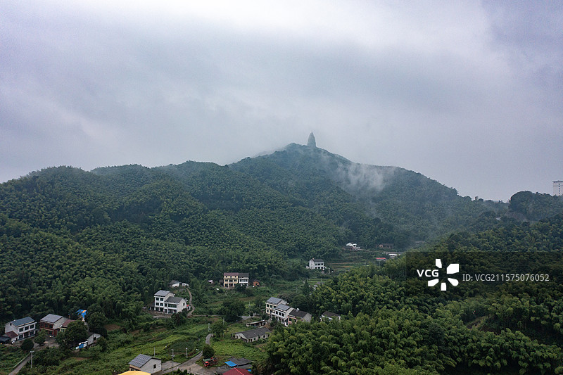 航拍湖南桃江桃花江竹海风光图片素材