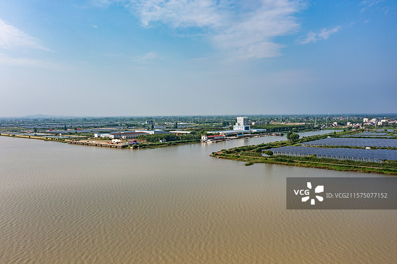 航拍湖南南洞庭湖大通湖图片素材