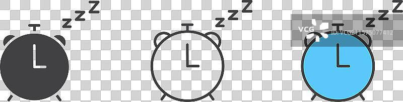 闹钟贪睡图标集，闹铃符号，打盹图片素材