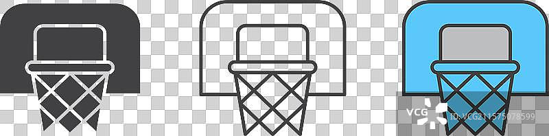 篮球框图标集 篮球运动场图片素材