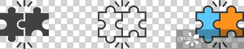 兼容性图标集，黑色填充和轮廓设计图片素材