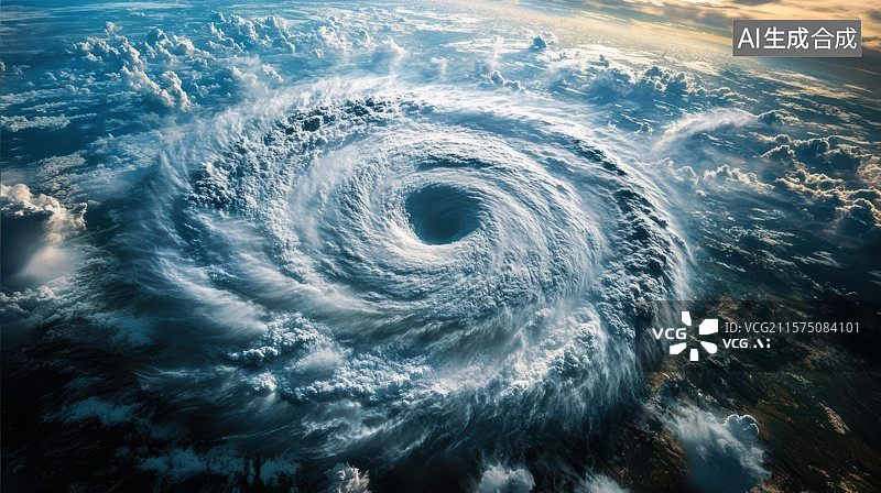 【AI数字艺术】飓风云层漩涡自然气象图图片素材