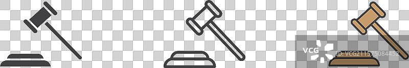 法槌线条图标集图片素材