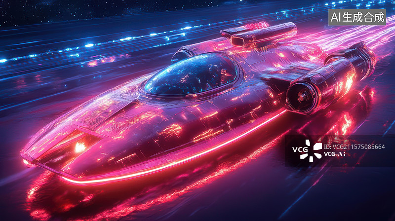 【AI数字艺术】科幻未来汽车能量光效图图片素材