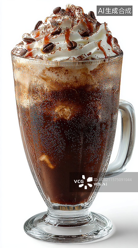 【AI数字艺术】巧克力奶昔配奶油和坚果图片素材