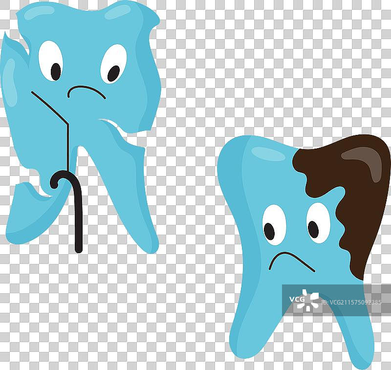 许多悲伤的龋齿角色图片素材