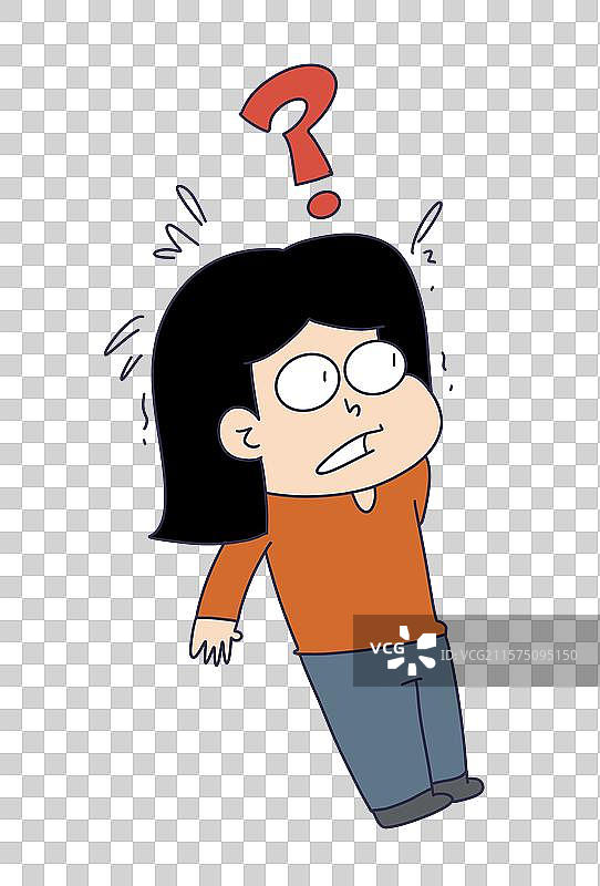 疑问问号的女孩图片素材