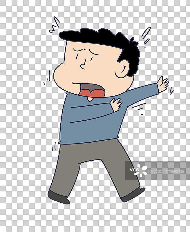 慌张逃跑的男性人物图片素材