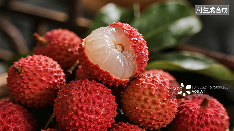 【AI数字艺术】诱人荔枝特写图片素材