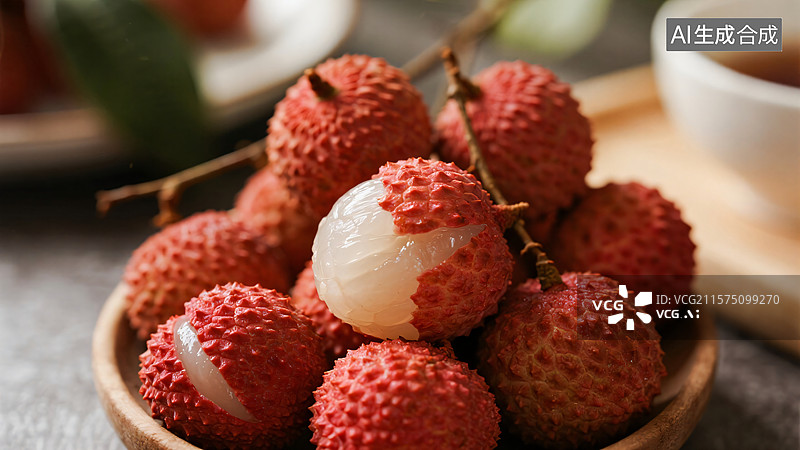 【AI数字艺术】诱人荔枝特写图片素材