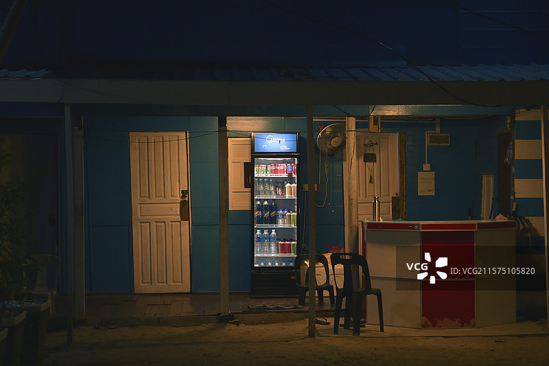 小停泊岛夜晚图片素材