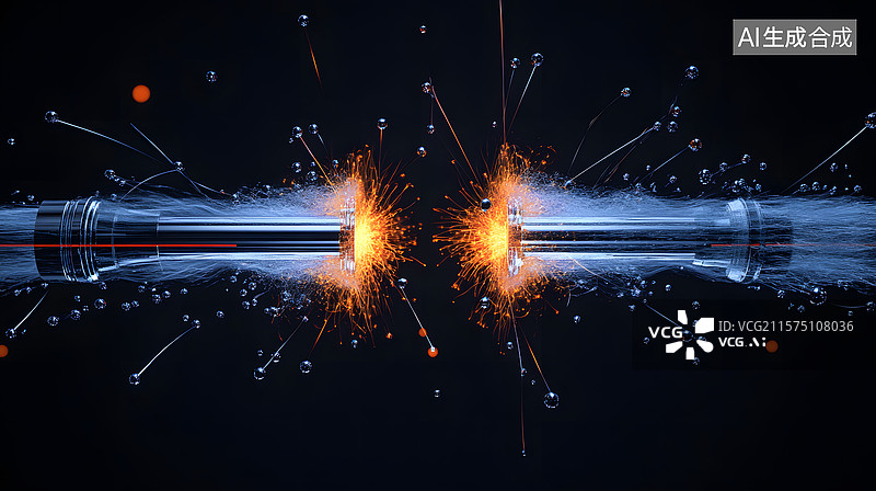 【AI数字艺术】火花碰撞的瞬间图片素材