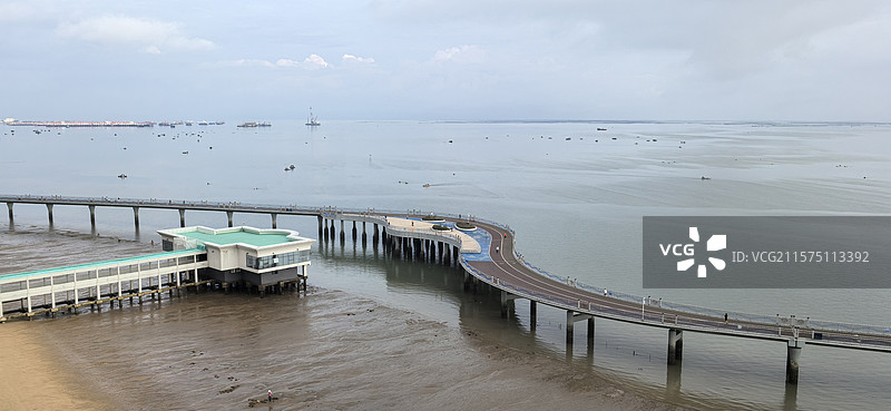 广西北海黄金北岸海上观光栈道图片素材
