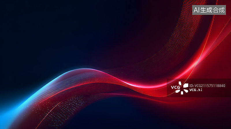 【AI数字艺术】科技感十足的炫彩光波图片素材