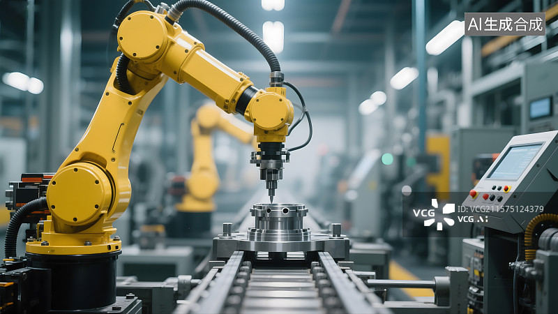 【AI数字艺术】机器人，自动化，工厂流水线图片素材
