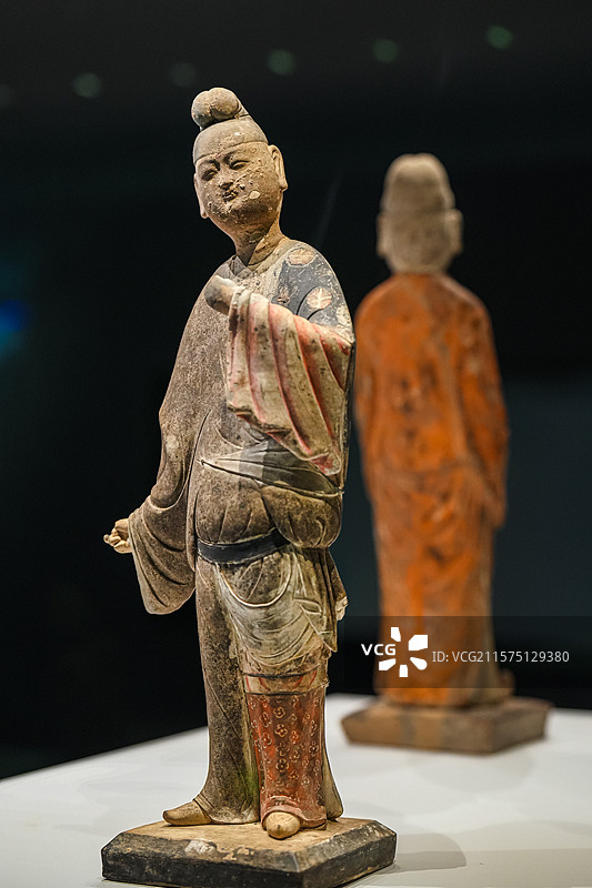 唐代陶俑 甘肃庆城唐代游击将军穆泰墓 庆城县博物馆图片素材
