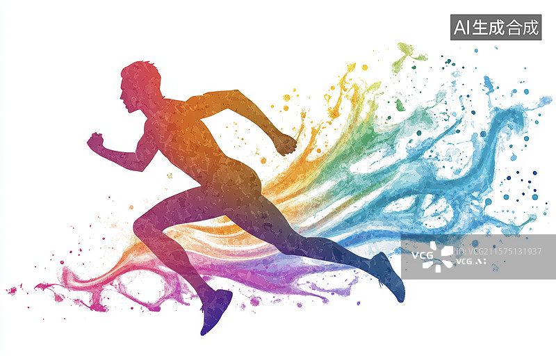 【AI数字艺术】奔跑的火焰人影图片素材