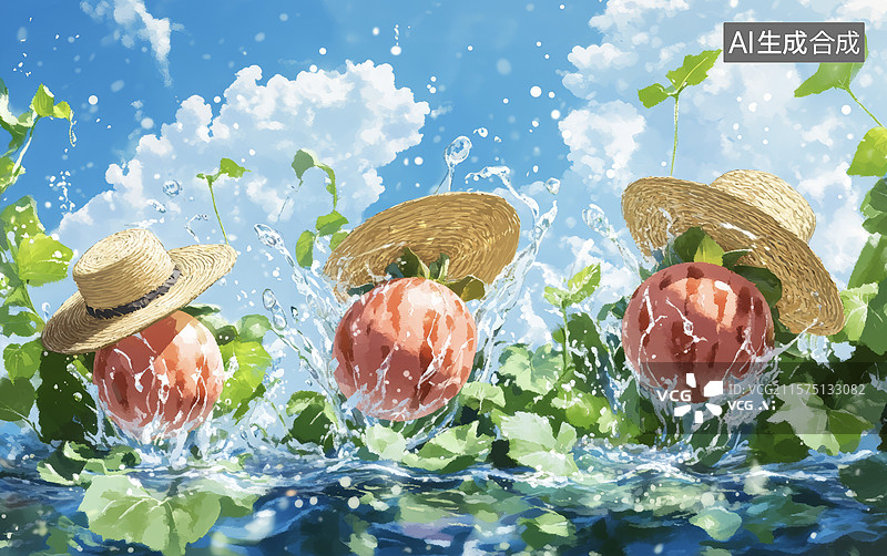 【AI数字艺术】清凉夏日水果派对图片素材