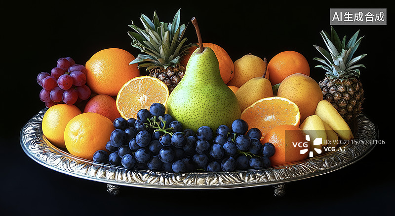 【AI数字艺术】水果盛宴色彩缤纷图片素材