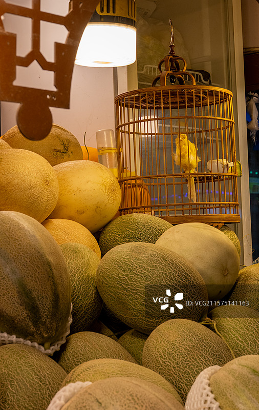 喀什古城哈密瓜店图片素材